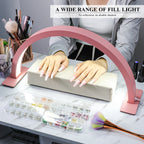 Half Moon Light For Nail Desk, 17inch Professional LED Light With 3 Color Temperatures & Dimmer, Multi-Purpose Lighting For Eyelash Extensions, Nail Art, Tattoos, Reading