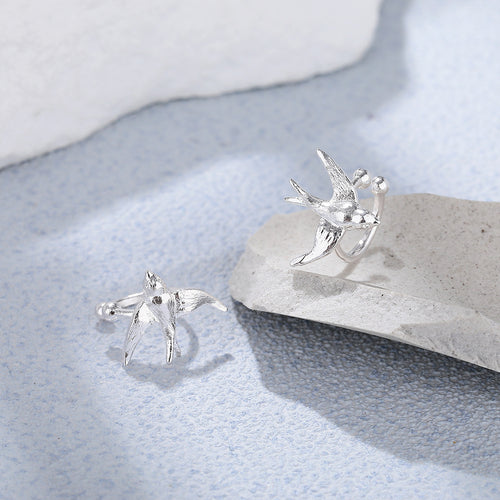 Cloud-Piercing Swallow Ear Clips For Women