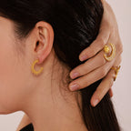New Trendy C-shaped Sunray Earrings For Women