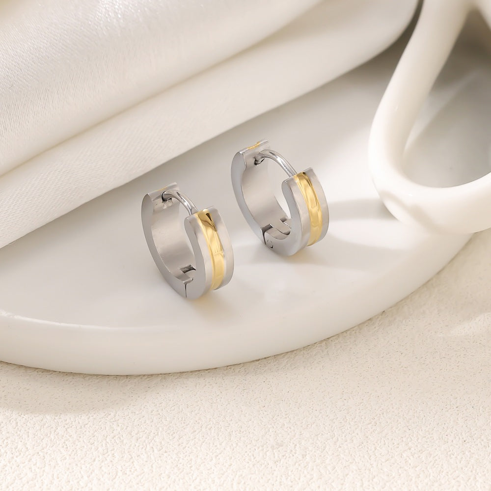 Colorful Circle Simple Stainless Steel Earrings