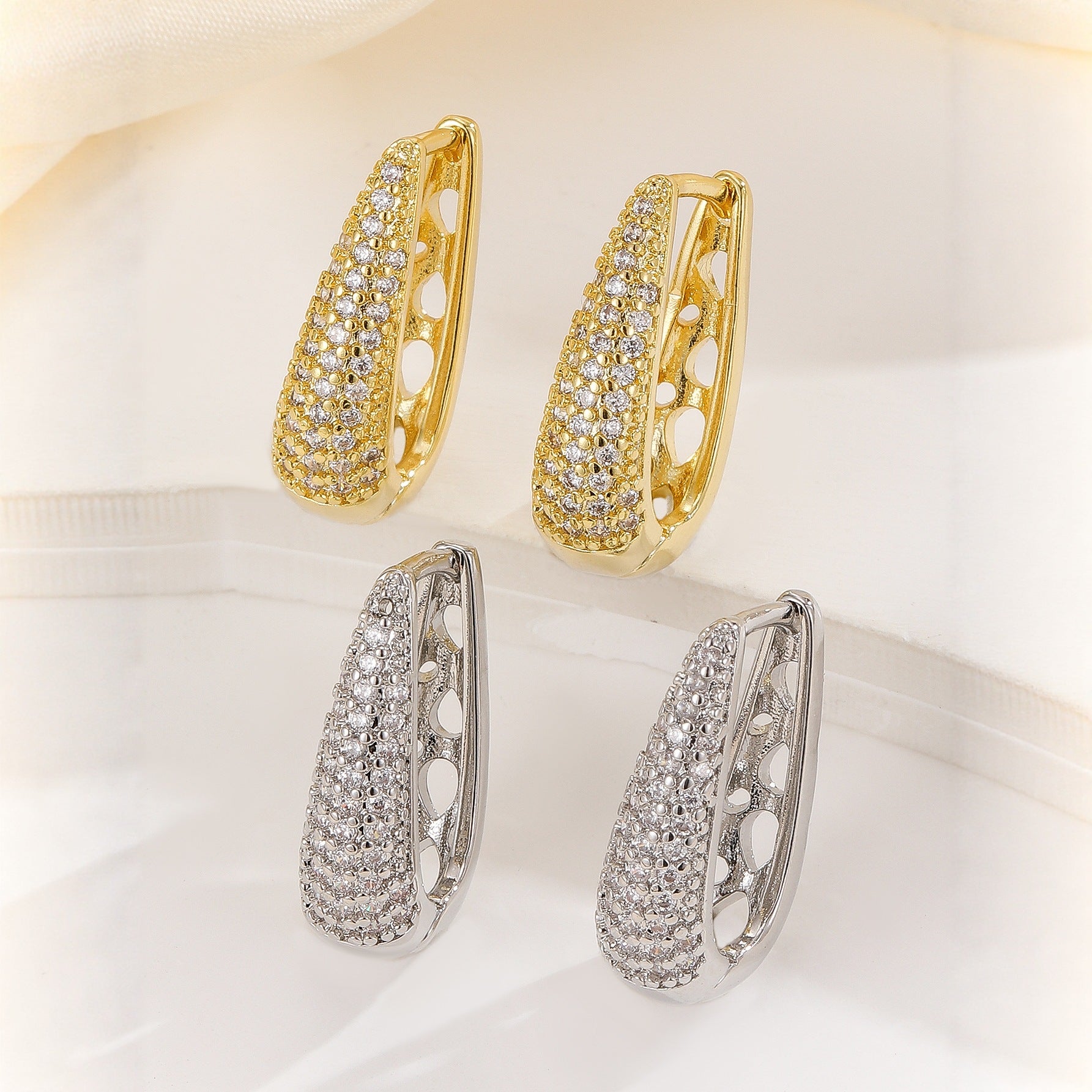 Micro Inlaid Zircon Ear Buckle U-shaped Ear Clip
