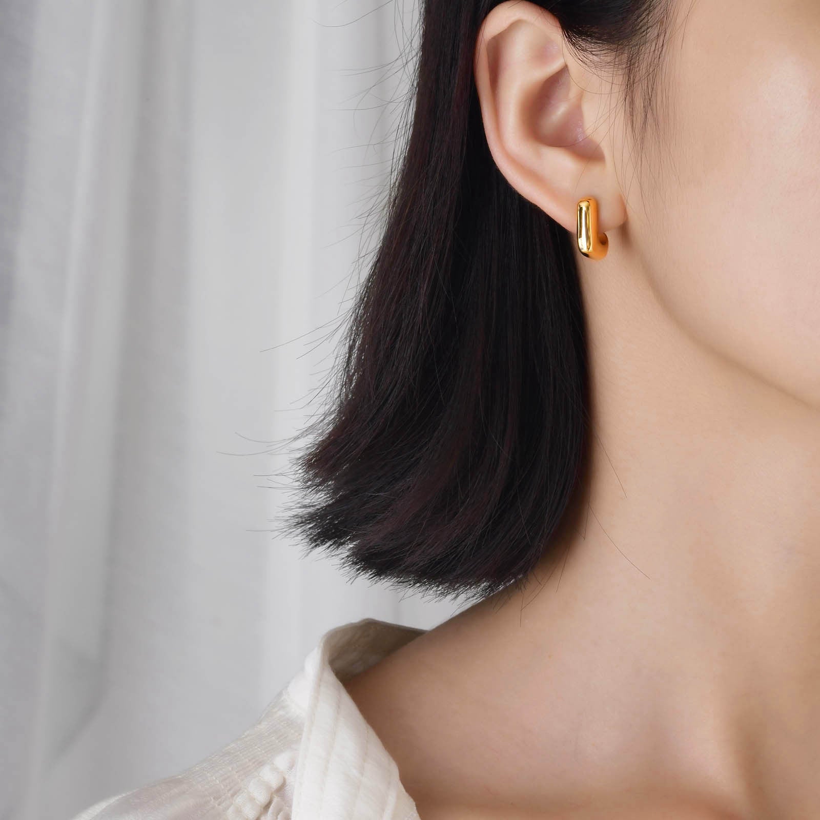 Stainless Steel Plain Geometric Earrings