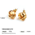Brass Gold-plated Fried Dough Twists Earrings
