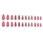 Almond Double French Fake Nails