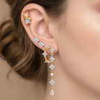 Light Luxury Blue Suit Bear Ear Studs