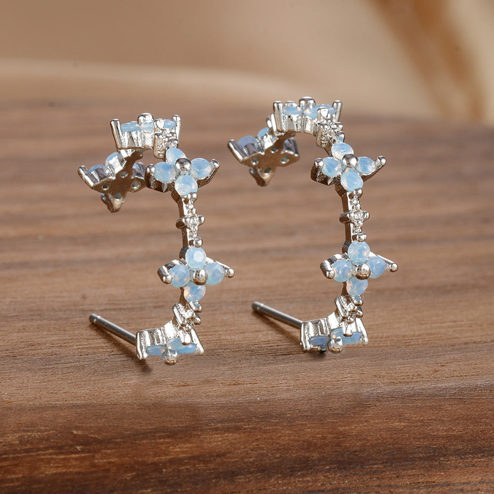 Splicing Circle Ear Buckle Cold Wind Earrings