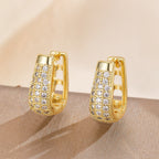 Fashion Women's Jewelry Copper Plated Real Gold Earrings