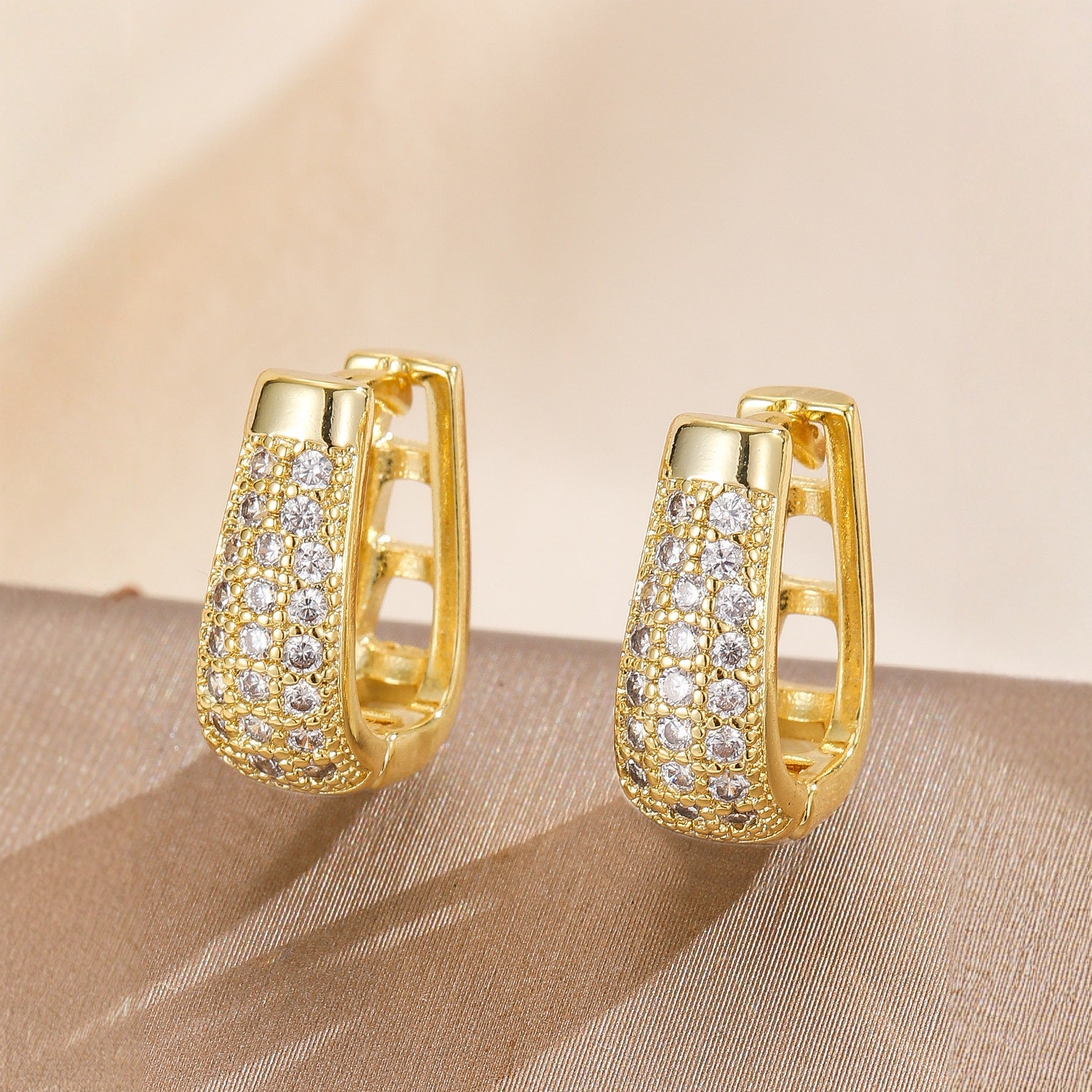 Fashion Women's Jewelry Copper Plated Real Gold Earrings
