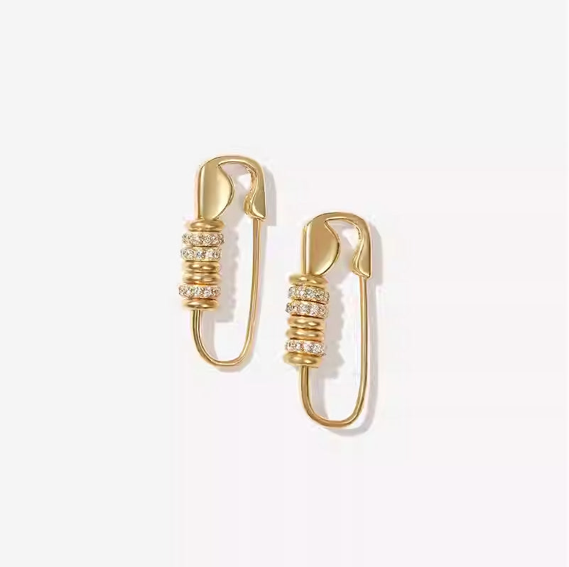Fashion Unique Punk Personality Safety Pin Stud E