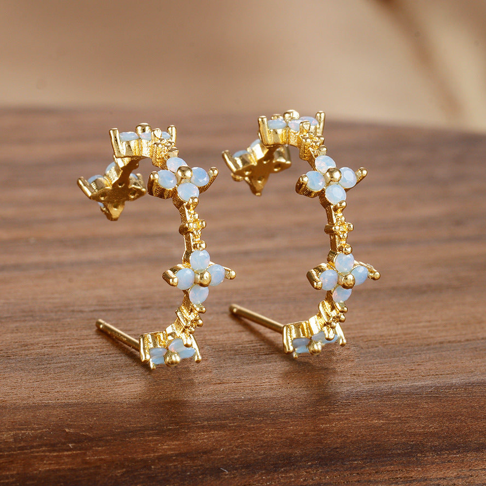 Splicing Circle Ear Buckle Cold Wind Earrings
