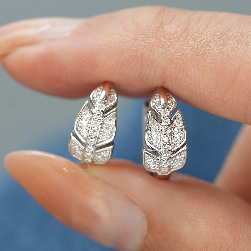 Mozanite Leaf Women's Earrings