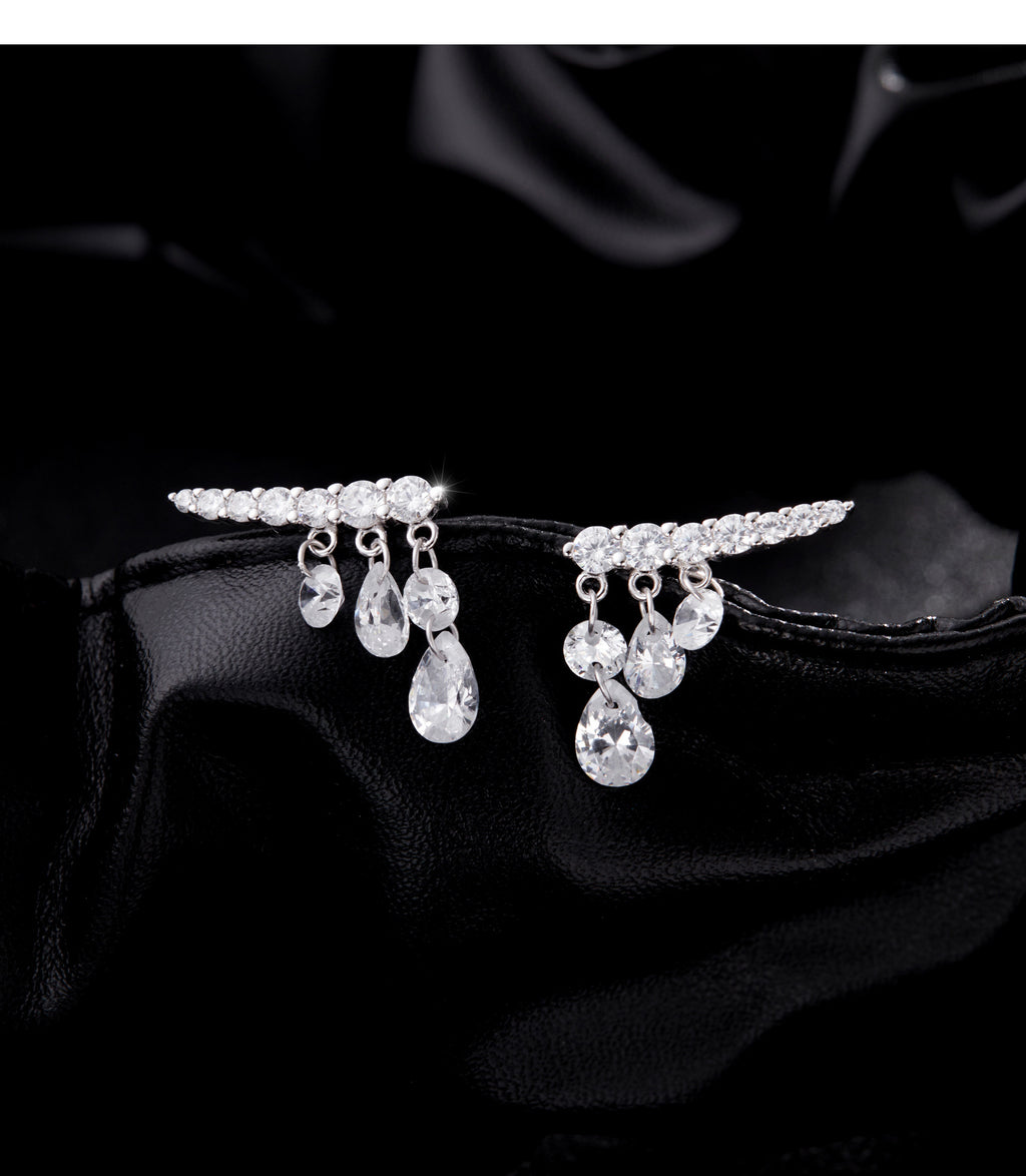 Exquisite Swaying Row Of Diamonds And Small Diamond Earrings For Women