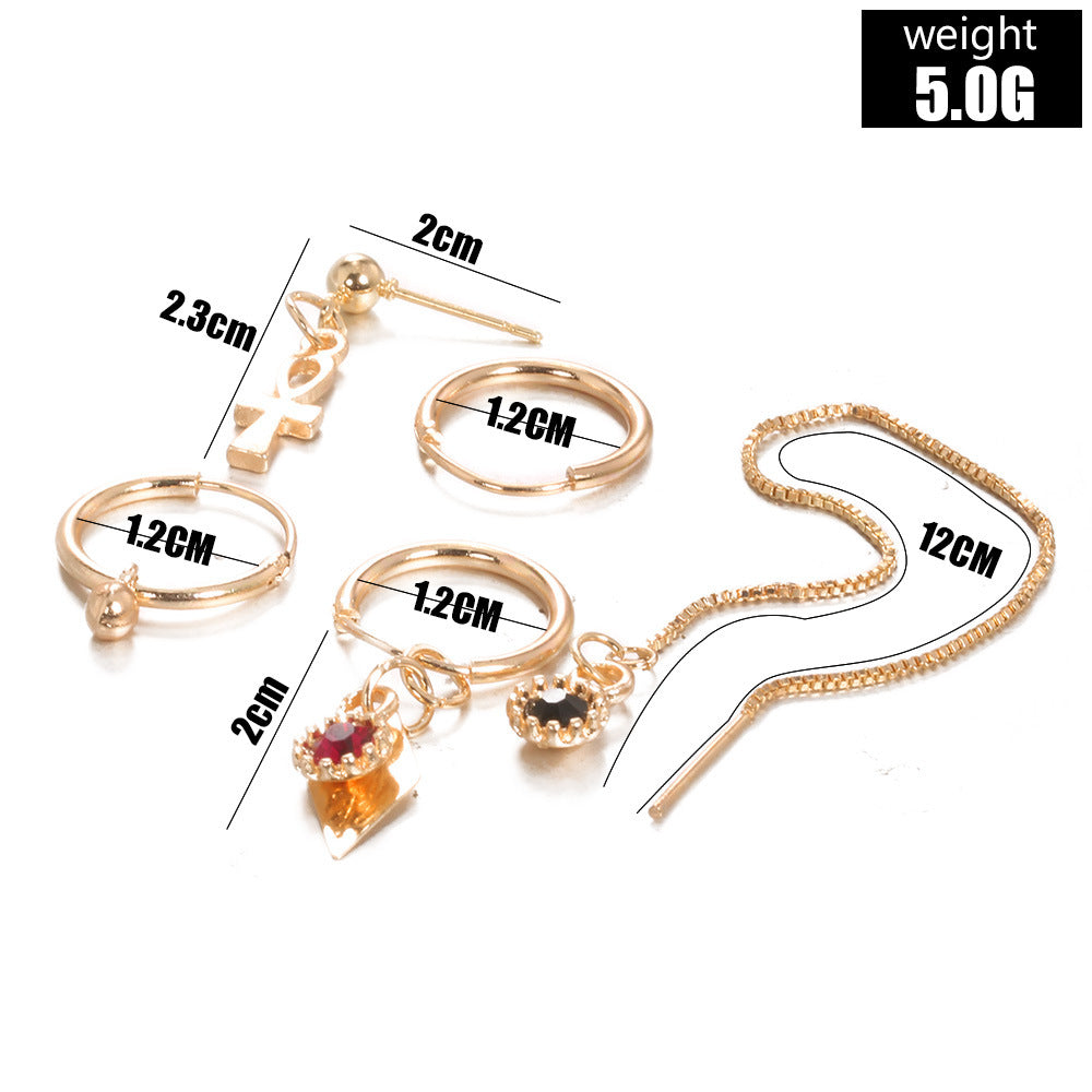 Original European And American Cross-chain Earrings