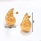 Waterdrop Hammered Gold Earrings For Women Stylish Premium And Elegant