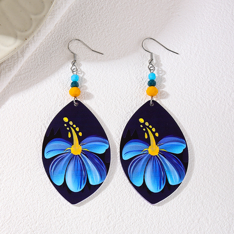 Stylish Ethnic-style Acrylic Teardrop Earrings For Women