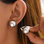 Stylish Stainless Steel Pearl Earrings With A Distinctive European And American Fashion Vibe