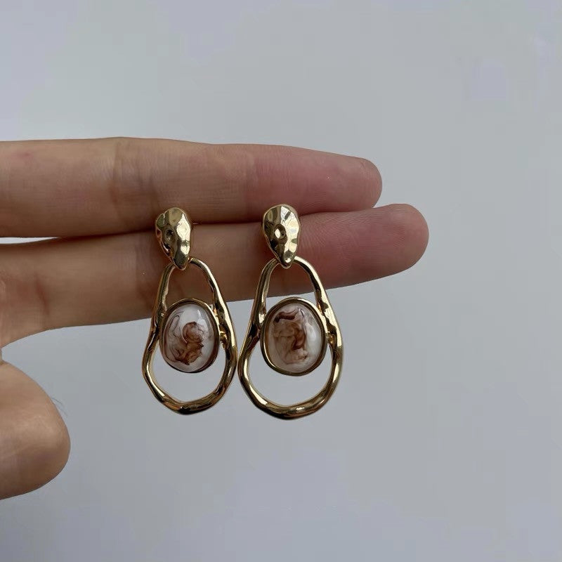 French-style Artistic Vintage Irregular Hollow-out Earrings