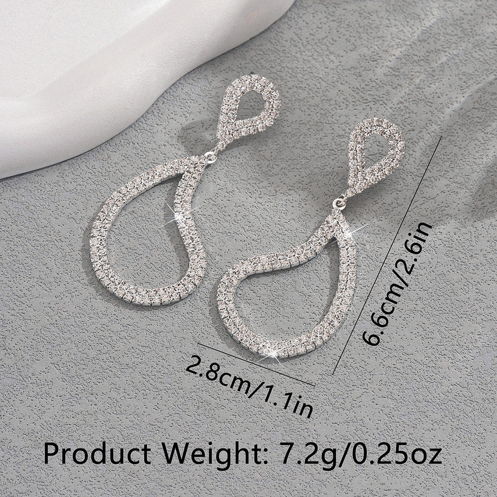 Geometric Fashion Full Diamond Earrings
