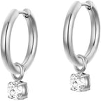 Titanium Steel Micro-pave Zircon Earrings With A Unique Delicate Design