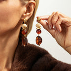 Female Casual Versatile Ethnic-style Irregular CCB Resin Earrings