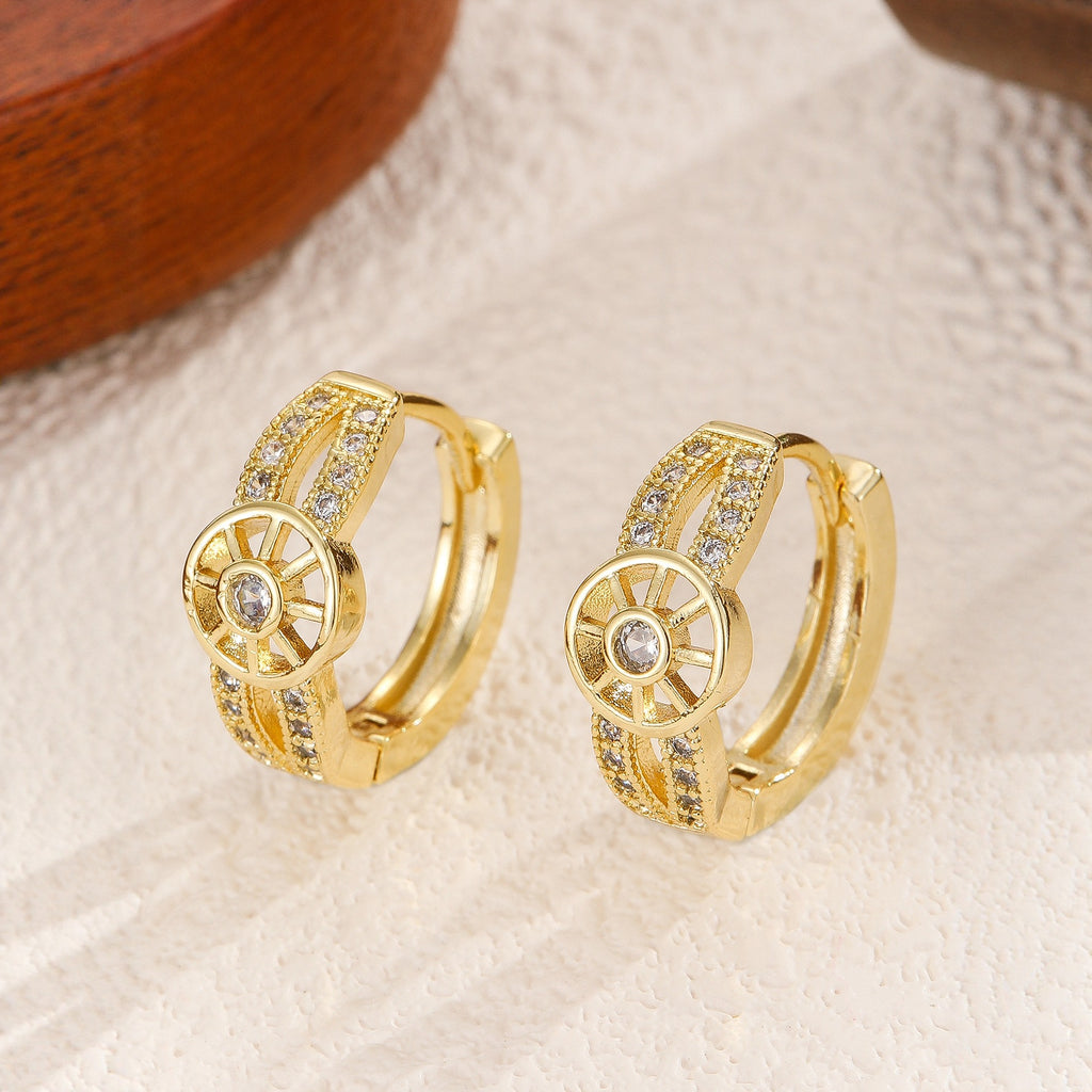 Simple Copper Gold-plated Hollow Earrings