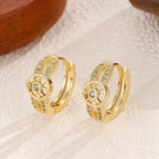 Simple Copper Gold-plated Hollow Earrings