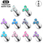 Three-Diamond Zircon Stud Earrings With Flat Back Piercing Jewelry