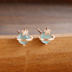 Splicing Circle Ear Buckle Cold Wind Earrings