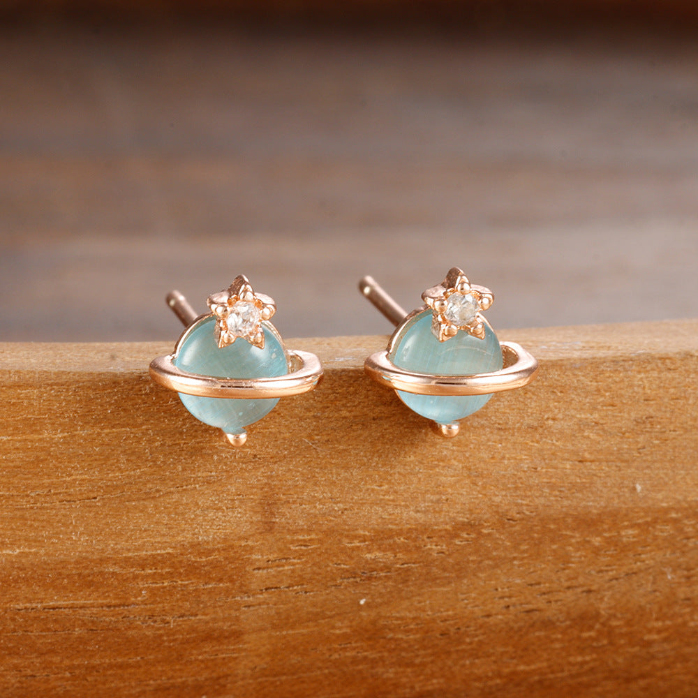 Splicing Circle Ear Buckle Cold Wind Earrings