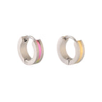 Colorful Circle Simple Stainless Steel Earrings