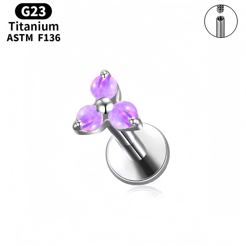 Three-Diamond Zircon Stud Earrings With Flat Back Piercing Jewelry