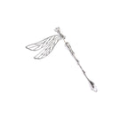Metal Dragonfly Stud Earrings With 3D Hollow Design And Dreamy Moonstone Accents