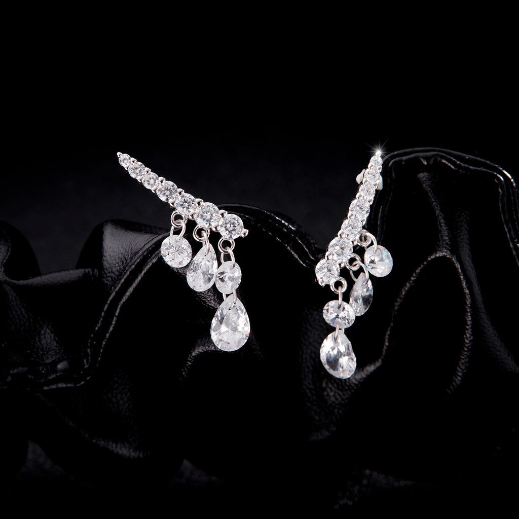 Exquisite Swaying Row Of Diamonds And Small Diamond Earrings For Women