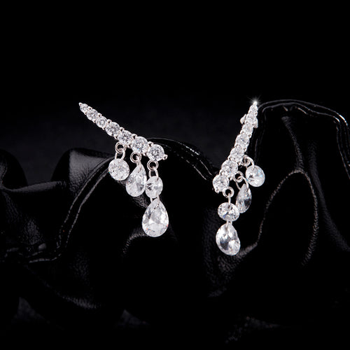 Exquisite Swaying Row Of Diamonds And Small Diamond Earrings For Women
