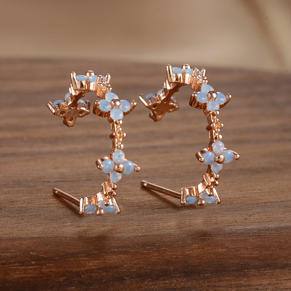 Splicing Circle Ear Buckle Cold Wind Earrings