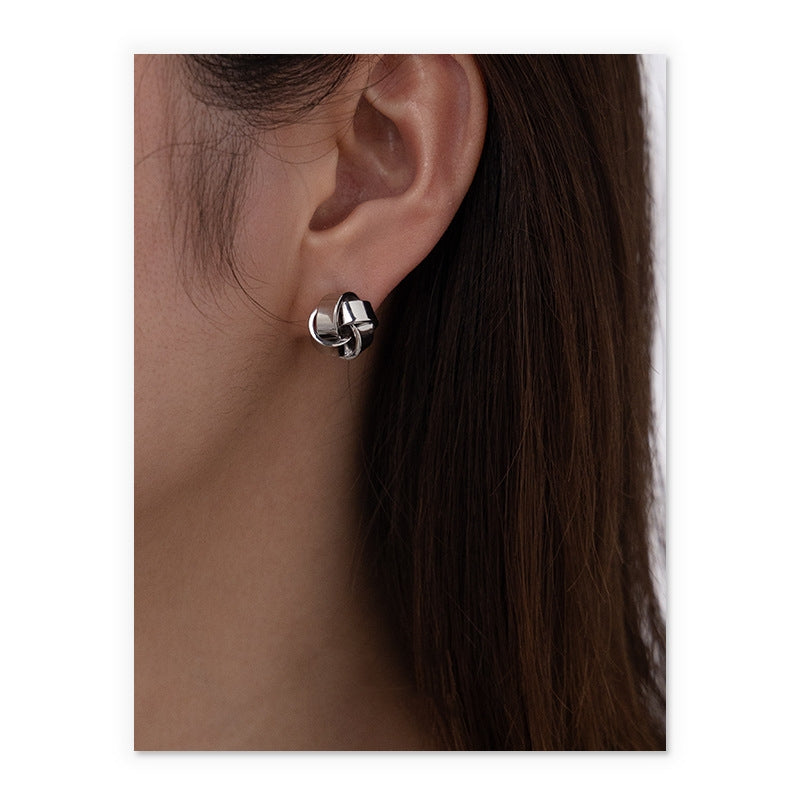 Brass Gold-plated Fried Dough Twists Earrings