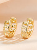 Metal Chain Hollow Geometric Elliptical Earrings