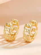 Metal Chain Hollow Geometric Elliptical Earrings