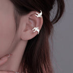 Cloud-Piercing Swallow Ear Clips For Women