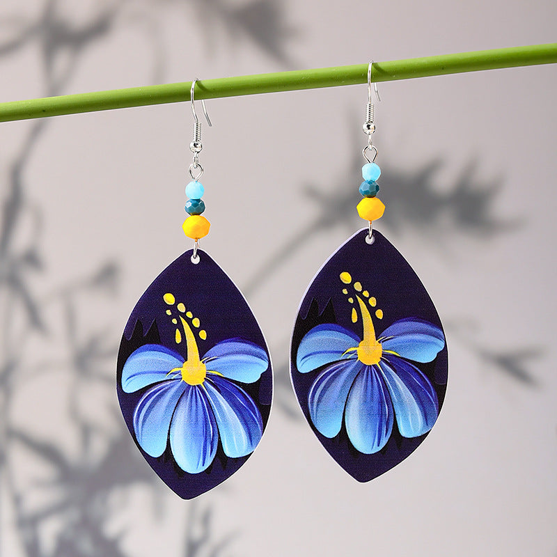 Stylish Ethnic-style Acrylic Teardrop Earrings For Women