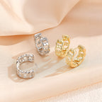 Metal Chain Hollow Geometric Elliptical Earrings