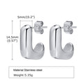 Stainless Steel Plain Geometric Earrings