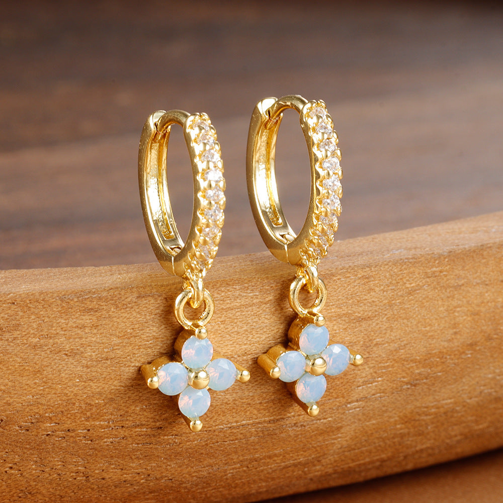 Splicing Circle Ear Buckle Cold Wind Earrings