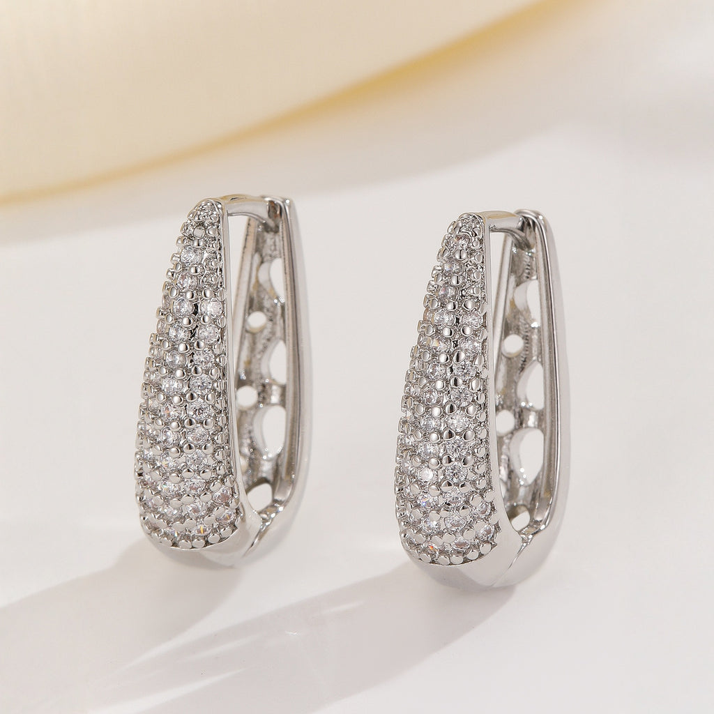 Micro Inlaid Zircon Ear Buckle U-shaped Ear Clip