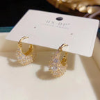 Fashionable And Versatile High-end Zircon Bag Earrings