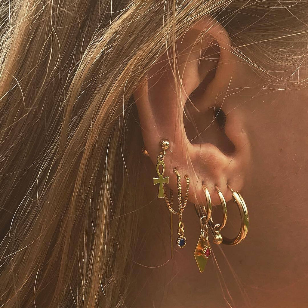 Original European And American Cross-chain Earrings