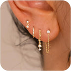 Fashionable Womens Zircon-studded Chain Tassel Earrings