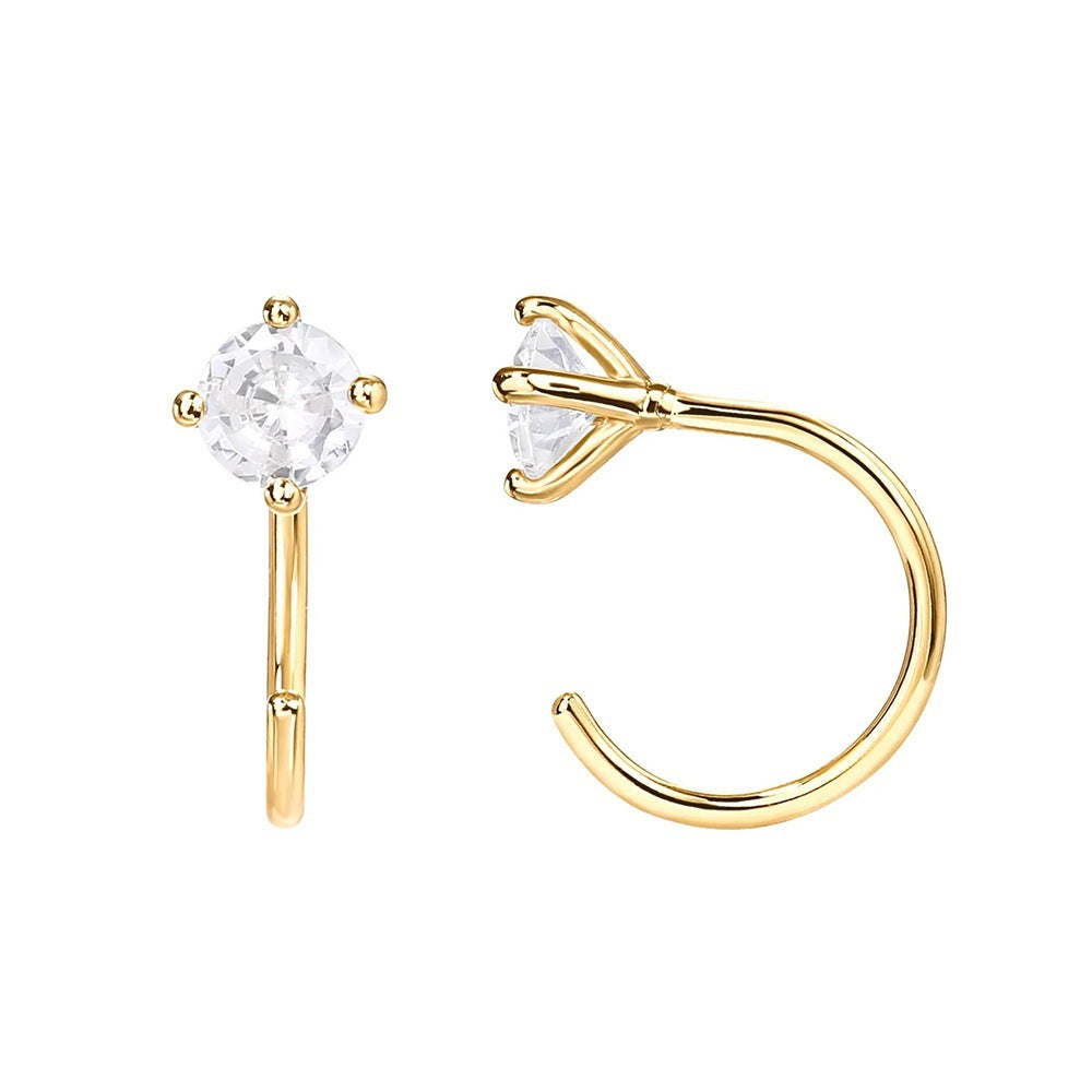 Semicircular Piercing Earrings In A Minimalist Style