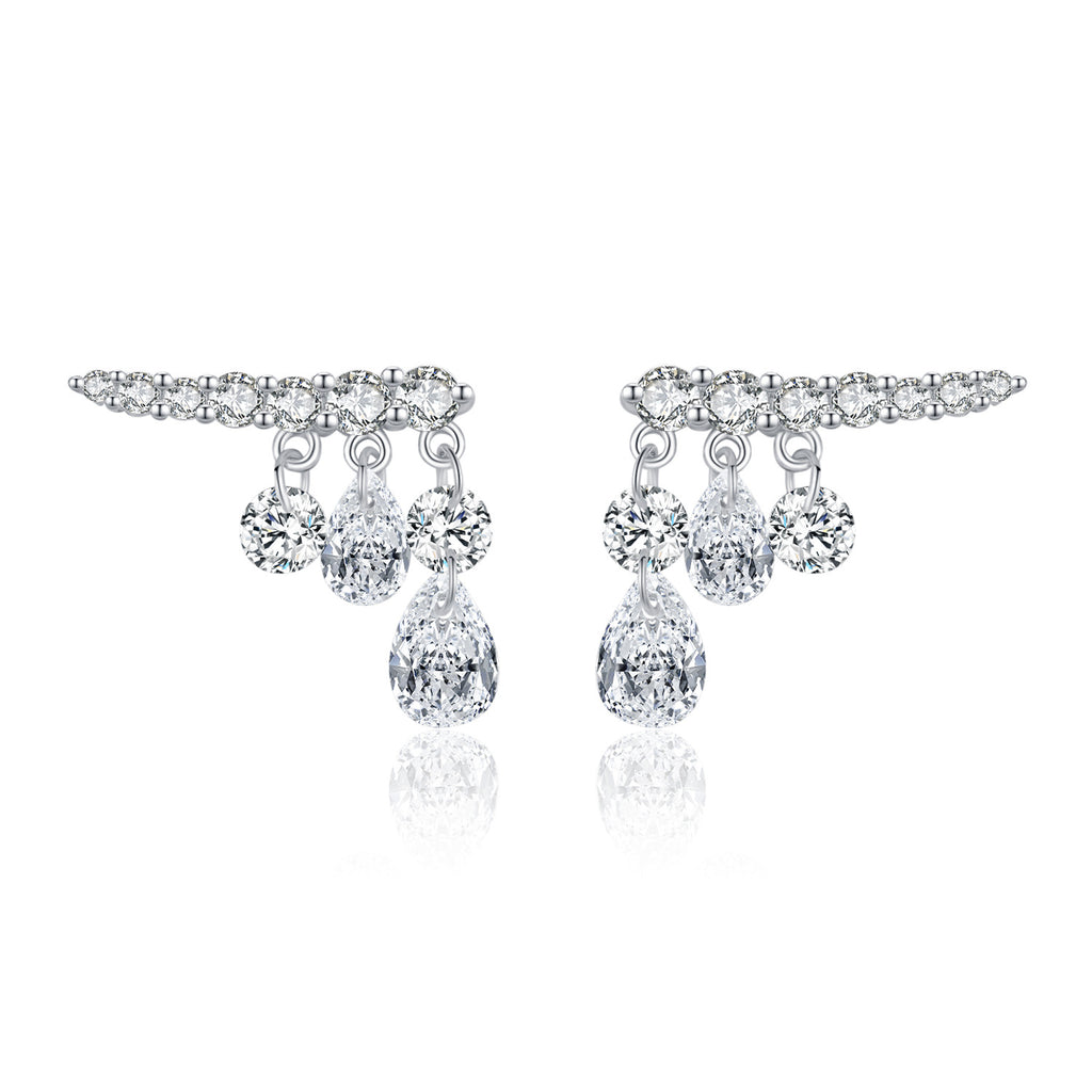 Exquisite Swaying Row Of Diamonds And Small Diamond Earrings For Women