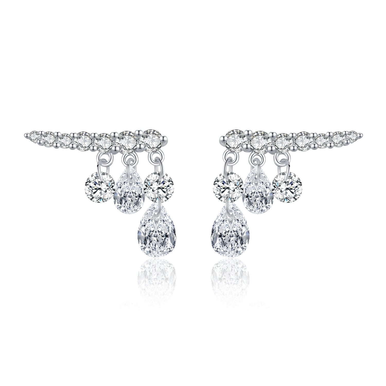 Exquisite Swaying Row Of Diamonds And Small Diamond Earrings For Women